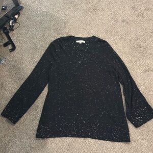 Black and white cut out front sweater